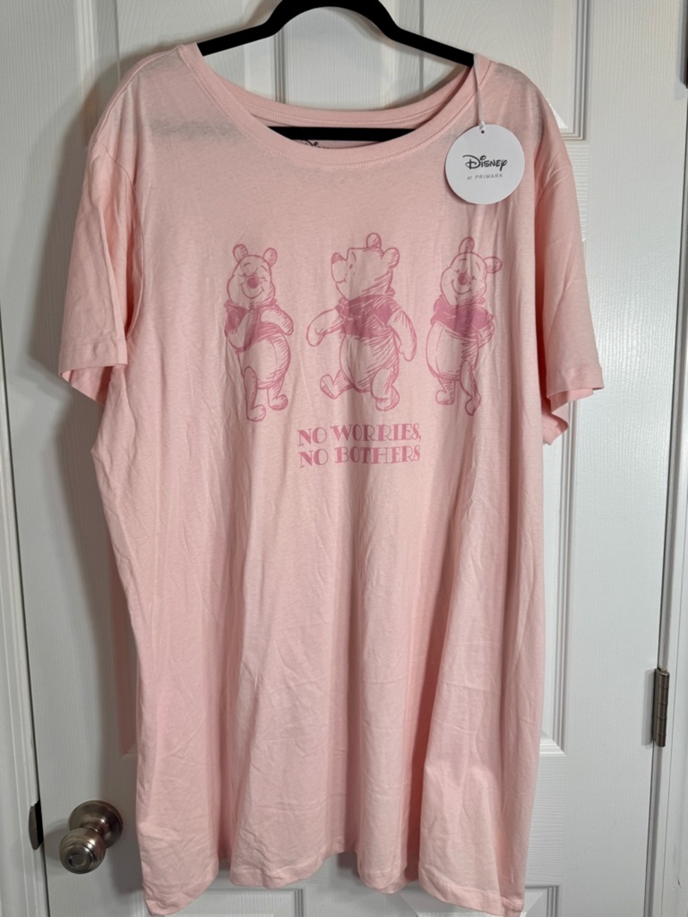 NWT Disney x Primark Winnie the Pooh Pink Nightie "No Worries No Bother" 2X.